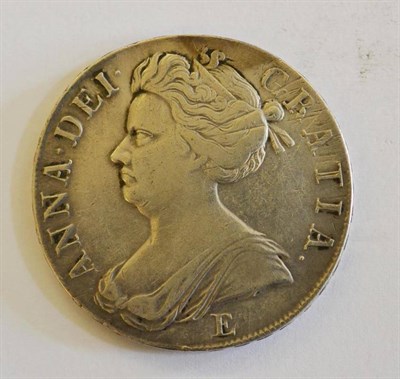 Lot 222 - Anne Crown 1707E SEXTO, light contact marks/hairlines, adjustment marks in Queen's hair, good edge