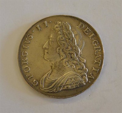 Lot 237 - George II Halfcrown 1736 NONO, roses & plumes in angles, faint scratch on king's neck, light...