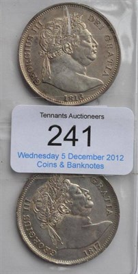 Lot 241 - George III, 2 x Halfcrowns: 1816 & 1817 'bull head,' both with trivial surface marks, hairlines...