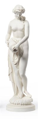 Lot 44 - A Parian Figure of a Water Nymph, after John Thomas, Minton 1861, impressed MINTON, year cypher and