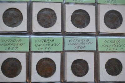 Lot 277 - Victoria, an Album containing a Collection of Copper & Bronze Coins comprising: 17 x Pennies:...