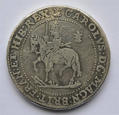 Lot 1 - Charles I, Silver Half Pound 1643 Oxford Mint, MM plume (obv. only), obv. Shrewsbury horseman...