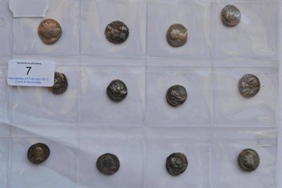 Lot 7 - 12 x Roman Silver Denarii comprising: 2 x Roman Republic: (1) Ti. Veturius, 137BC, obv....