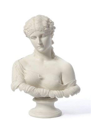 Lot 50 - A Copeland Parian Bust of Clytie, after the Antique, 1855, the beautiful maiden depicted bust...