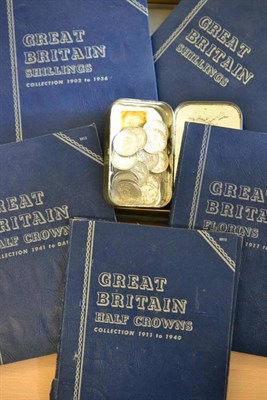 Lot 30 - Date Runs of English Silver Coins in Whitman folders comprising: halfcrowns 1911 - 1948...