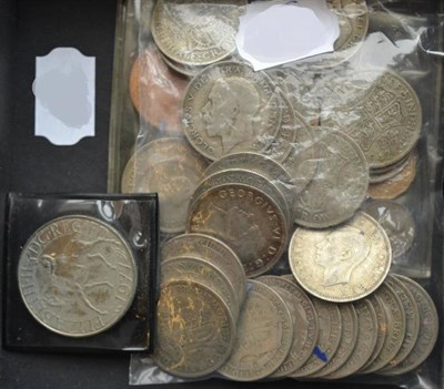 Lot 45 - £3.75 Face Value pre-47 Silver, all halfcrowns (mostly George V), together with a 'plastic'...