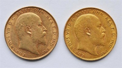 Lot 64 - 2 x Sovereigns 1908 & 1910 AVF