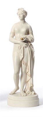 Lot 54 - Venus, after John Gibson RA, Copeland, circa 1850-70, standing holding an apple in her left...