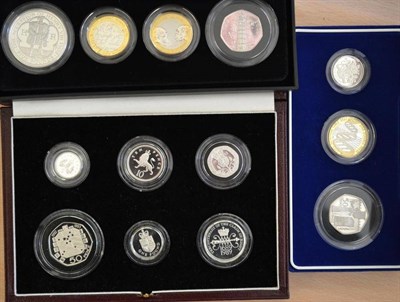 Lot 78 - 3 x Sterling Silver Proof Piedfort Collections: 2003, 3 coins: £2 'DNA,' £1 & 50p...