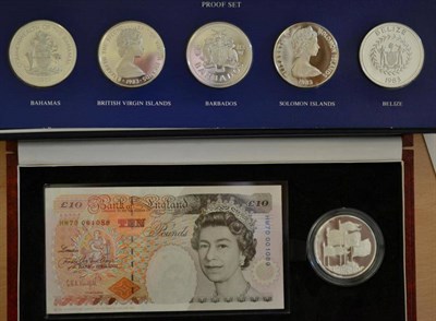 Lot 80 - 4 x Miscellaneous Silver Proof Sets comprising: Trafalgar Bicentenary piedfort set of 2 x £5...