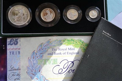 Lot 89 - Britannia Silver Proof Set 1998, £2, £1, 50p & 20p, in CofI, with cert  FDC together with...