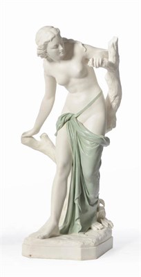 Lot 63 - The Bather Surprised, after Sir Thomas Brock, 1868, standing leaning on the cleft of a tree...