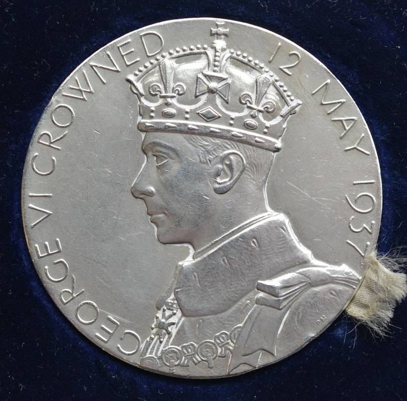 Lot 247 - Official RM Large Silver Coronation Commemorative Medal 1937 by P Metcalfe, 57mm, 83.23g, obv....