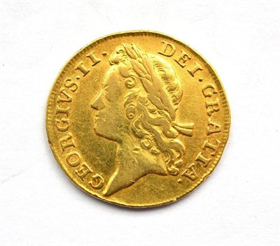 Lot 8 - George II, Guinea 1736, 2nd young laureate head,  obv. light hairlines & small dig on neck...