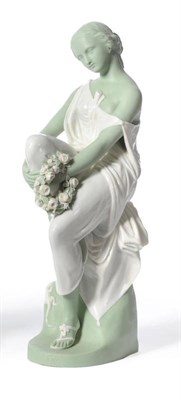 Lot 74 - Lalage, A Part Glazed and Green Tinted Figure, after John Bell, Minton, 1868, the classical...