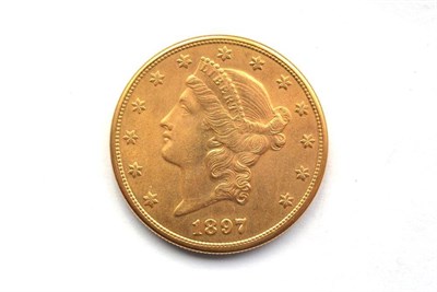 Lot 26 - USA, Gold 20 Dollars 1897s  'Coronet Head', 33.4g, .900 gold, lightly cleaned, good edge, GVF or+