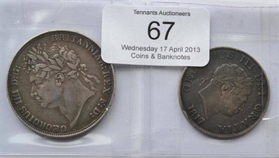 Lot 67 - George IV Crown 1821 SECUNDO, contact marks, generally good edge, toned with underlying Lustre...