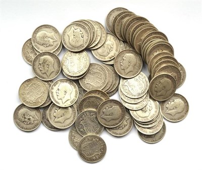 Lot 82 - £25 Face Value Pre-20 Silver, all George V halfcrowns 1911-1919, various grades