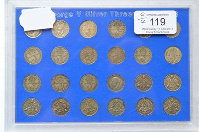 Lot 119 - George V, Date Runs of pre-1920 Silver Coins comprising, halfcrowns, florins, shillings &...