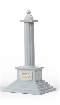 Lot 85 - Wilberforce & Slavery Interest: A Staffordshire Blue Tinted Stoneware Wilberforce Cenotaph,...