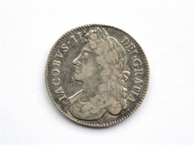 Lot 124 - James II Halfcrown 1687 TERTIO, 1st bust, hairlines & light flecking, adjustment marks on bust,...