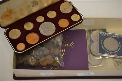 Lot 154 - Miscellaneous Lot comprising: proof set 1953, 10 coins farthing to crown, in CofI (foxing...