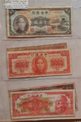 Lot 157 - An Album Containing 88 x Foreign Banknotes including  60 x China, mostly 1930's & 1940's,...