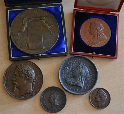 Lot 162 - 6 x Commemorative Medals comprising: official large (56mm) bronze Diamond Jubilee Medal 1897 by...