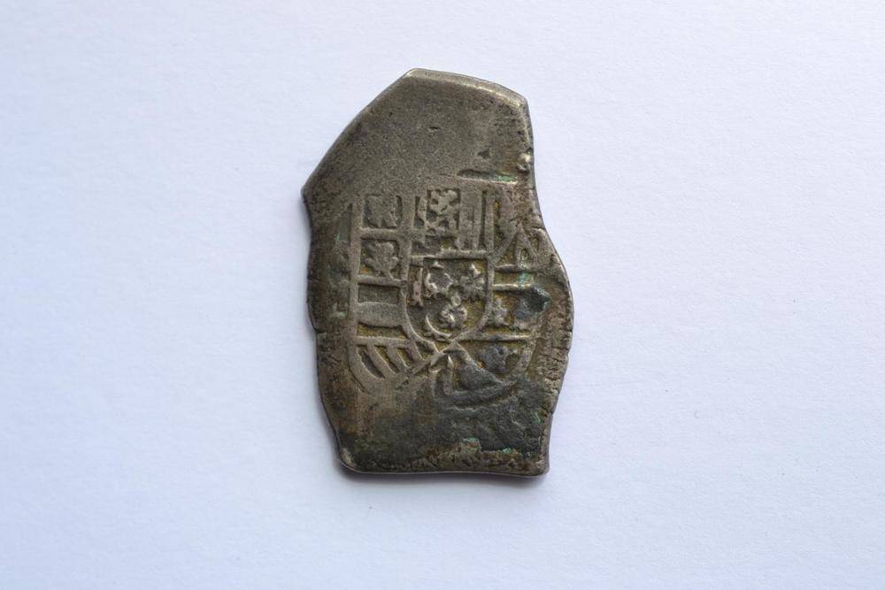 Lot 15 - 8 reales silver cob, salvaged from the Spanish fleet which sank off the coast of Florida in...