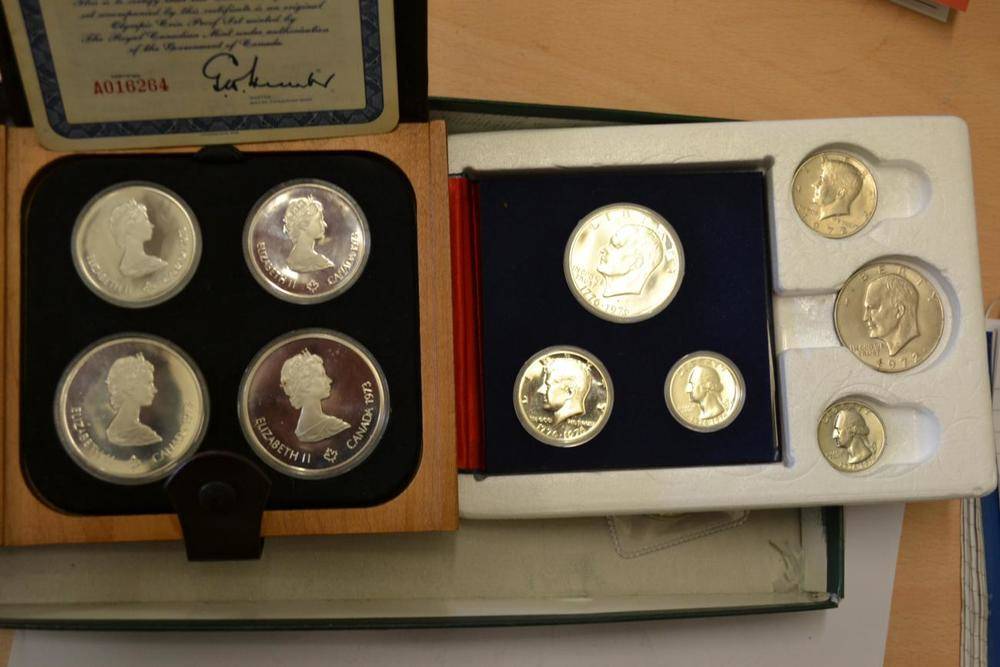 Lot 101 - Canada 4-Coin Sterling Silver Proof Set 1973 (Series 1, issued for Montreal Olympics 1976)...