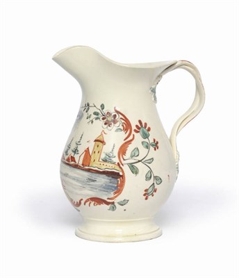 Lot 104 - A Leeds Creamware Milk Jug, circa 1775, of baluster form with nipped spout, with entwined strapwork