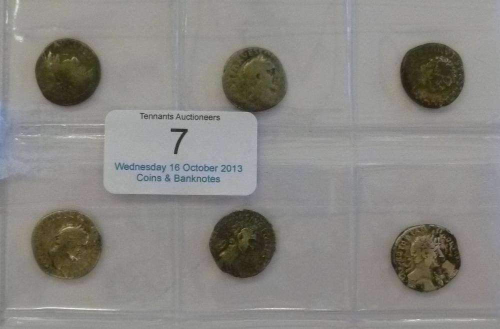 Lot 7 - Roman Imperial: 6 x Silver Denarii comprising: Nero rev. Salus enthroned, SALVS below, rare; 3...