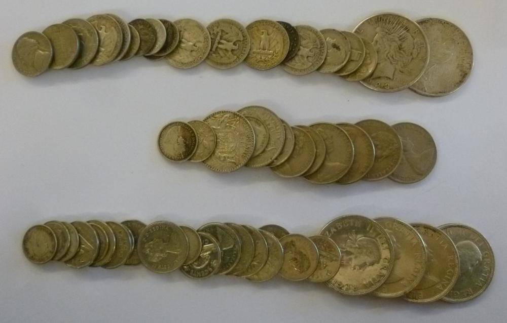 Lot 134 - Miscellaneous Lot comprising: USA, 2 x silver dollars 1922 AVF & 1923s contact marks Fine, 7 x...