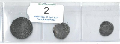 Lot 2 - Charles I, Sixpence MM bell, no inner circles & round shield, flat spots in legends & facial...