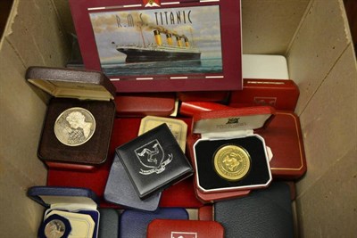 Lot 53 - Miscellaneous Silver Coins & Commemorative Medals including: Britannia silver proof £2 2001,...