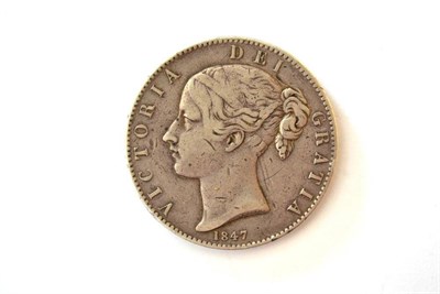 Lot 61 - Victoria Crown 1847 X1, obv. contact marks/scratches, minor edge imperfections AFine/GFine