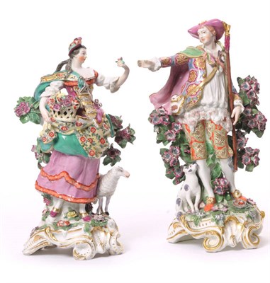 Lot 140 - A Pair of Chelsea Porcelain Figures "The Imperial Shepherds", gold anchor marks, circa 1765, he...