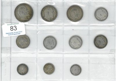 Lot 83 - Edward VII, 11 x Silver Coins comprising: halfcrown 1908, 2 x florins 1902, 1908, 5 x...