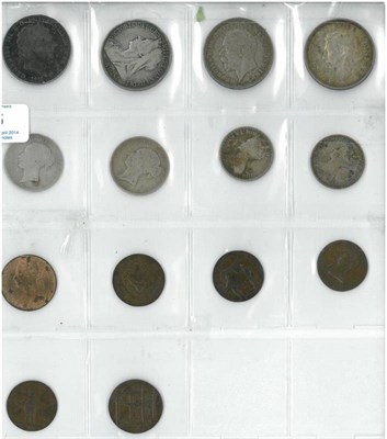 Lot 86 - Miscellaneous English Silver Coins comprising: 4 x crowns: 1819 LIX surface marks, edge bumps...