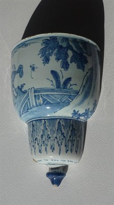 Lot 144 - An English Blue and White Delft Wall-Pocket, London, probably Lambeth, circa 1750, of half...