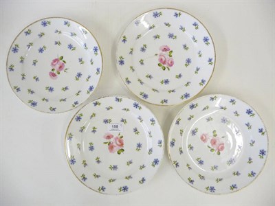 Lot 158 - A Set of Four La Courtille, Paris Porcelain Dessert Plates, early 19th century, each circular plate