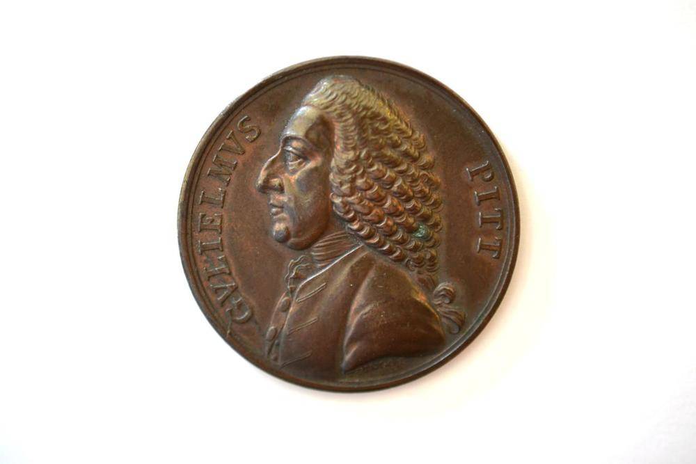 Lot 262 - William Pitt and the Repeal of the Stamp Act,' commemorative copper medal 1766 by T Pingo,...