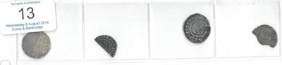 Lot 13 - 4 x English Hammered Silver Coins comprising: Stephen penny, Watford type, struck off-centre & left