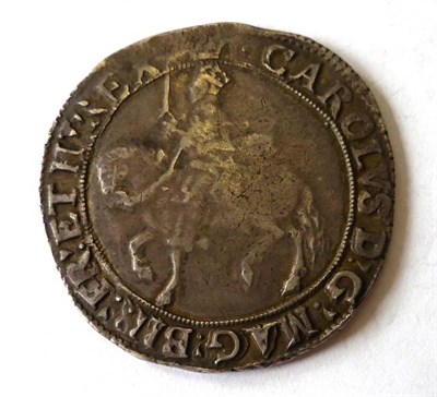 Lot 15 - Charles I, Halfcrown, Tower Mint under King, MM crown (1635-36), 3rd horseman, rev. oval...