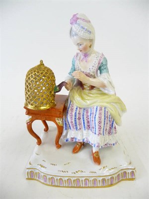 Lot 162 - A Meissen Porcelain Figure of a Young Woman, representing Air, third quarter of 19th century,...