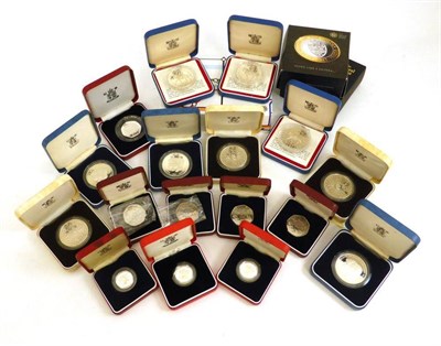 Lot 48 - A Collection of UK Silver Proofs comprising: 9 x crowns: 3 x 1977, 3 x 1980 & 3 x 1981, 3 x...