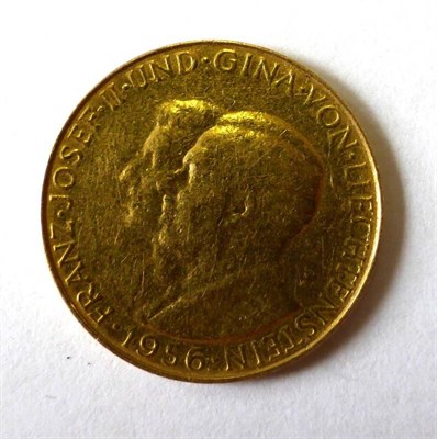 Lot 63 - Liechtenstein, Gold 25 Francs 1956, obv. conjoined busts of Franz-Josef II & Princess Gina,...