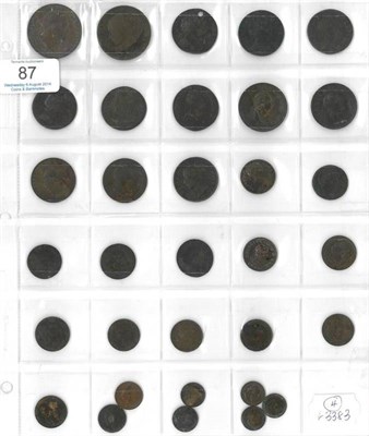 Lot 87 - A Collection of English Copper & Bronze Coins, Charles II to Edward VII, comprising: 2 x...