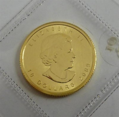 Lot 95 - Canada, Gold 10 Dollars 2009 'Maple Leaf,' ¼ oz fine gold, BU