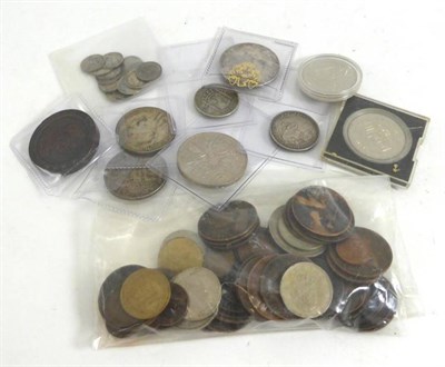 Lot 105 - Miscellaneous English & Foreign Coins including: Bavaria 5 marks 1913D, toning patch on rev. o/wise